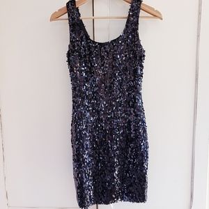 Fredricks Of Hollywood Black Sequin Tank Dress